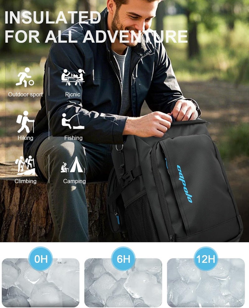 Capolo Cooler Backpack Insulated Waterproof for Women Men,36/45 Cans Lunch Backpack Coolers Leak Proof Soft Cooler Bag Ice Chest for Camping Beach - Image 2